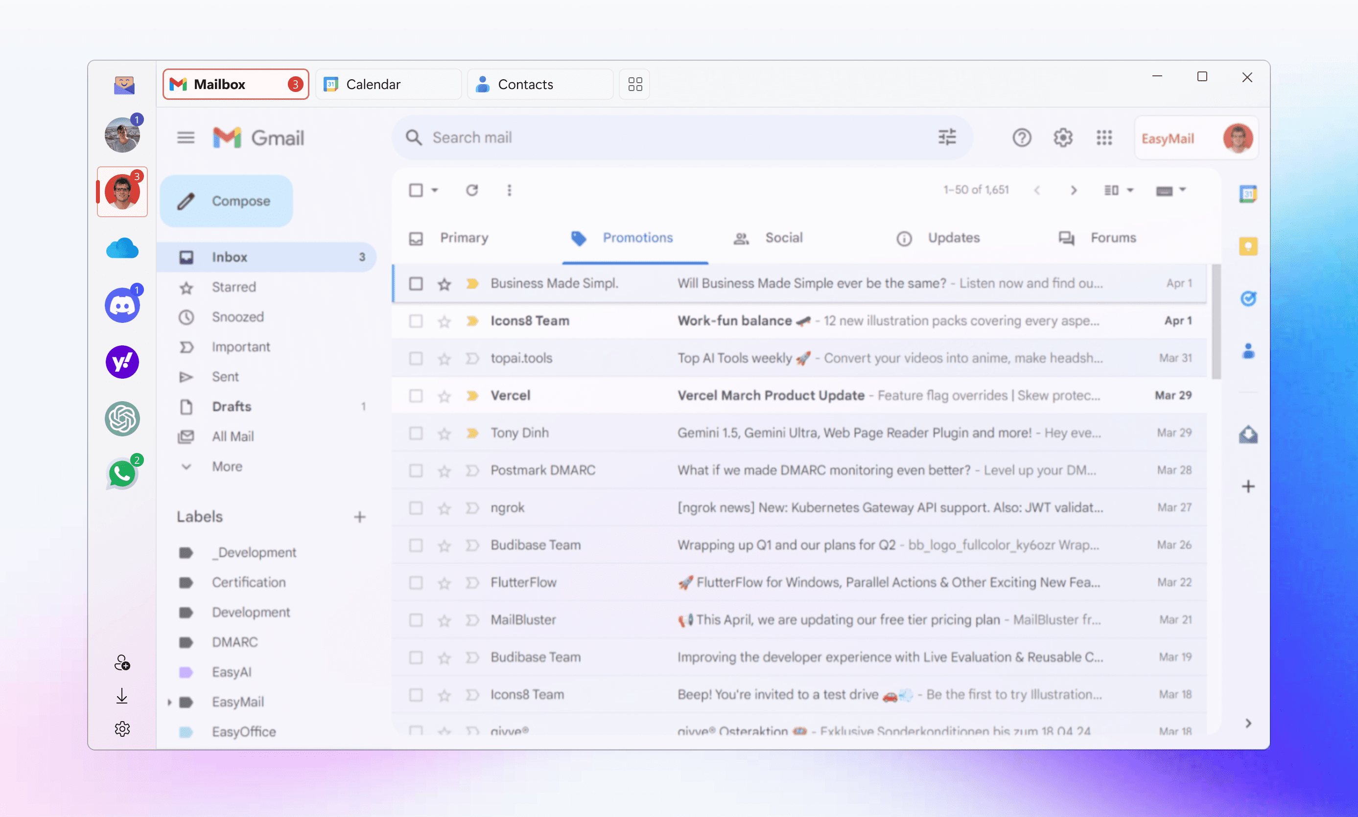 EasyMail brings your web apps together on Windows
